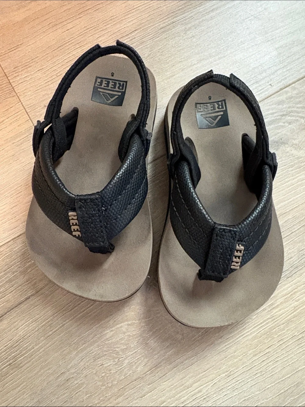 Reef Kids Black and Brown Toddler Adjustable Sandals
